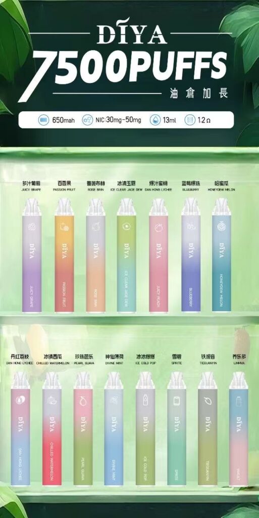 DIYA叮啞拋棄式電子煙有眾多款式、最多口數可以選擇